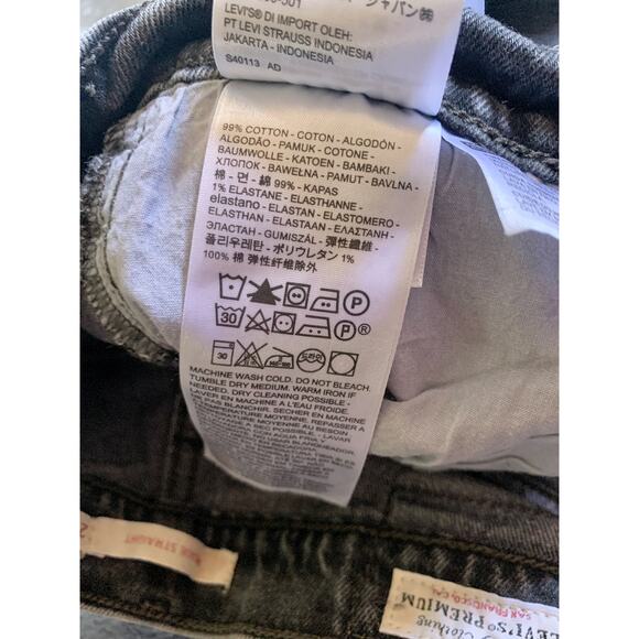 Levi's Ribcage Straight Faded Black Denim Jeans 27 - Picture 10 of 14